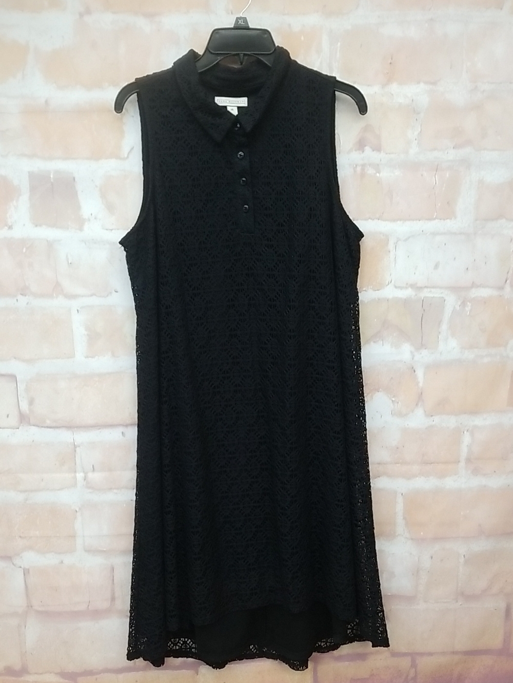 Dana Buchman Black Sleeveless Lace Polo Dress